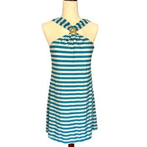 Michael Kors blue and white striped sun dress M